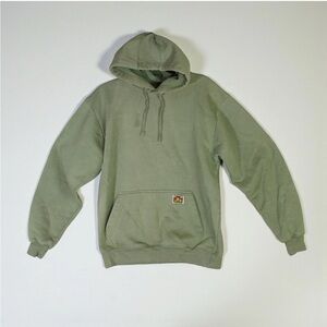 Ben Davis Pullover Hoodie Sweatshirt Mens Size Small Green Workwear Cotton Blend
